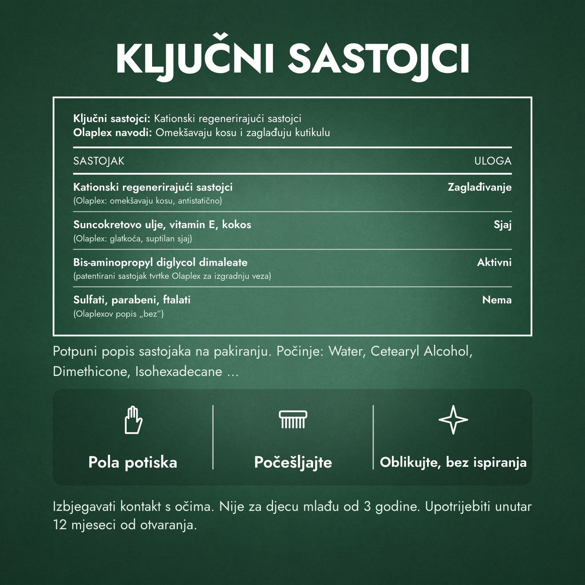 Ključni sastojci: Olaplex No.6 Bond Smoother