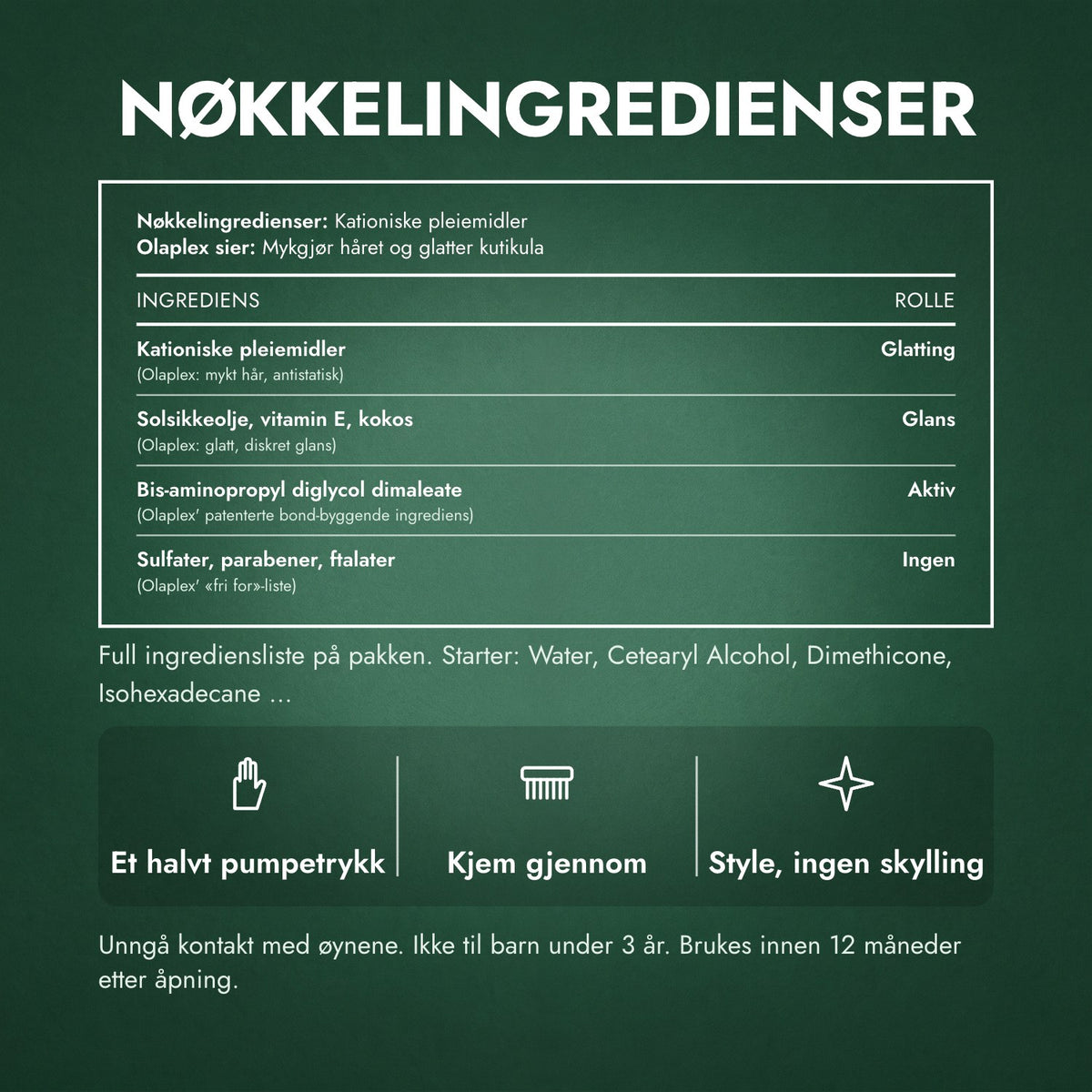 Nøkkelingredienser: Olaplex No.6 Bond Smoother