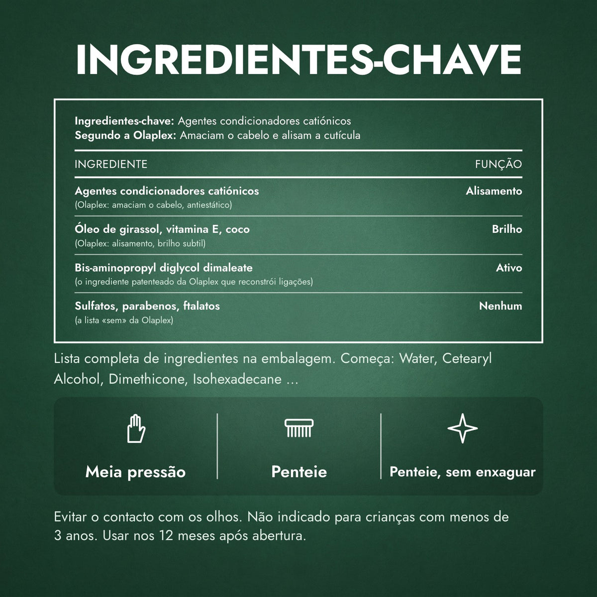 Ingredientes-chave: Olaplex No.6 Bond Smoother