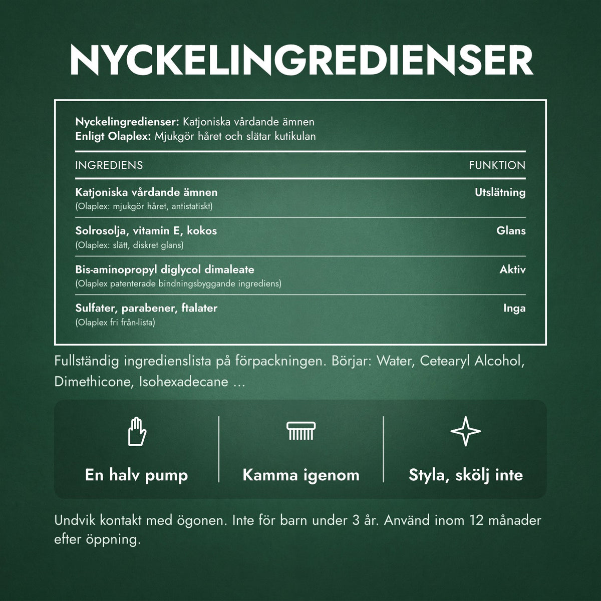 Nyckelingredienser: Olaplex No.6 Bond Smoother