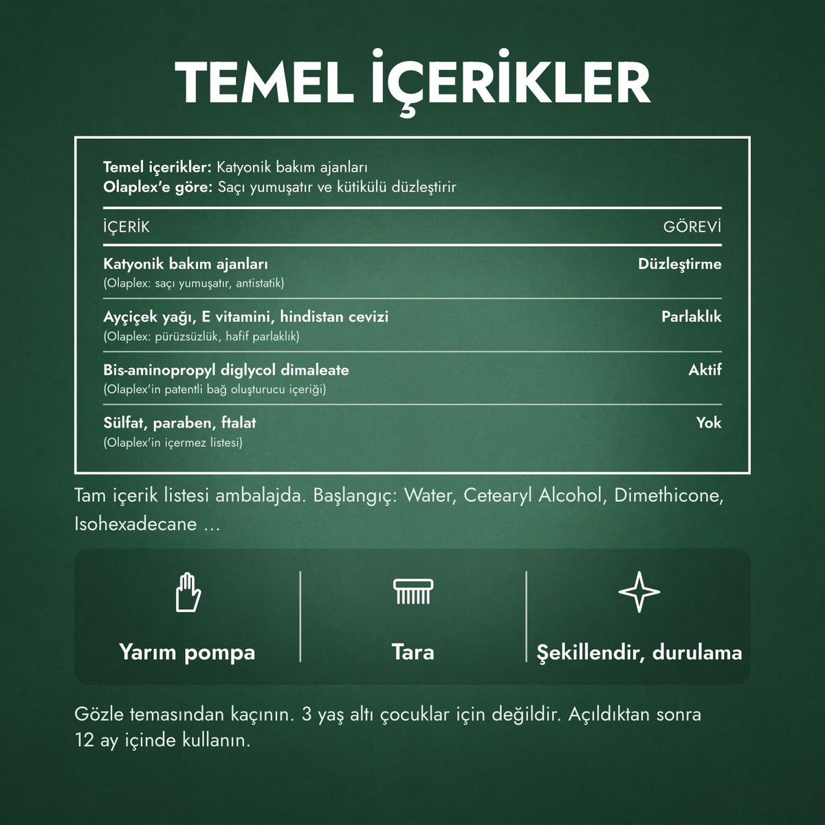 Temel içerikler: Olaplex No.6 Bond Smoother