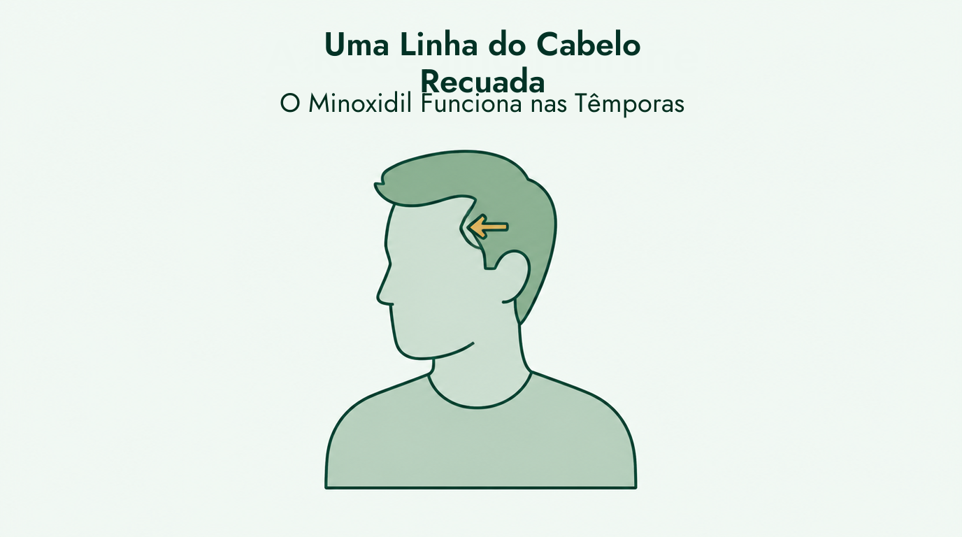 O minoxidil funciona numa linha do cabelo em recessão