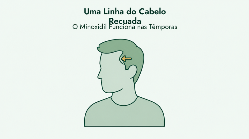 O minoxidil funciona numa linha do cabelo em recessão
