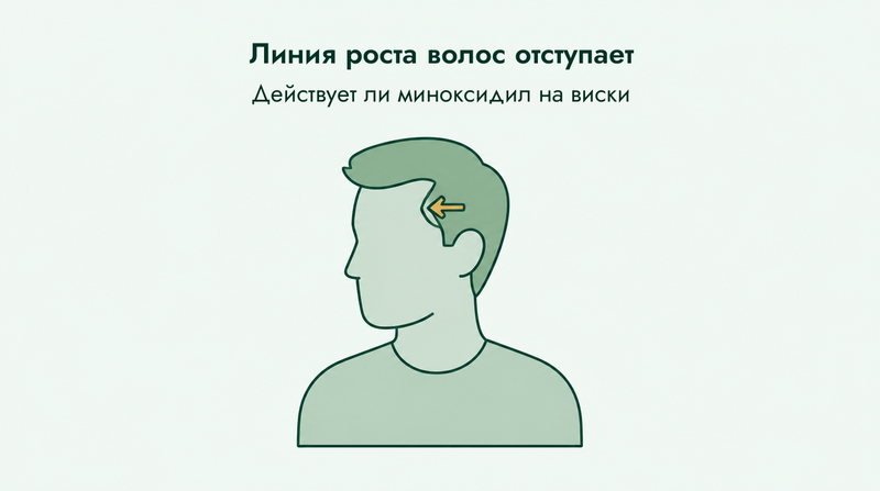 Работает ли миноксидил при залысинах на линии роста волос