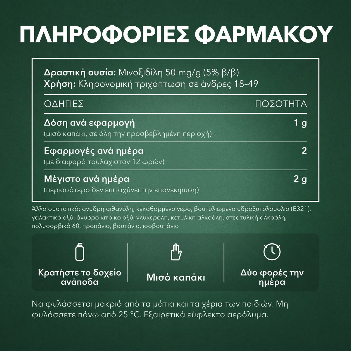 Πληροφορίες φαρμάκου: Regaine Extra Strength 5% αφρός για άνδρες