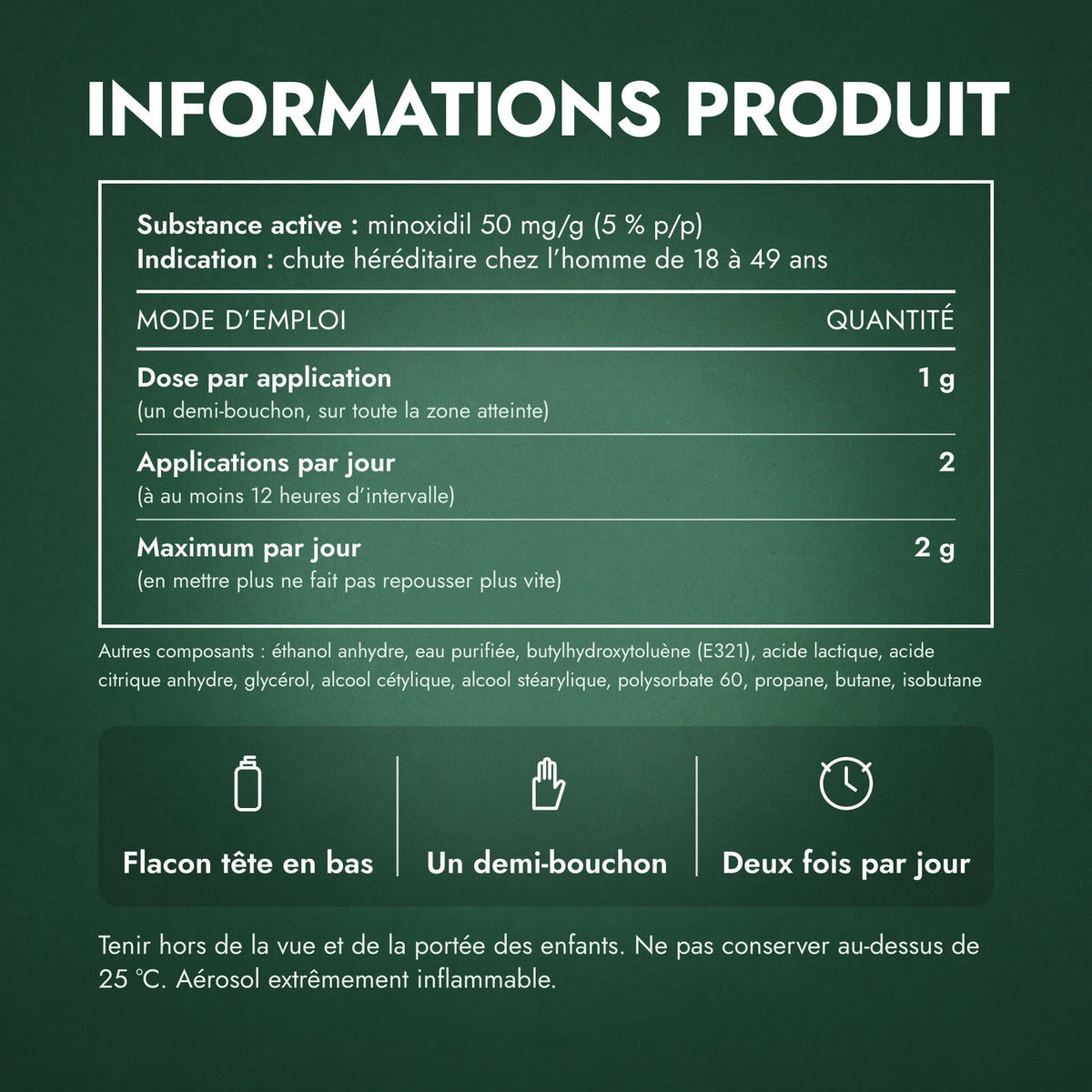 Informations produit: Regaine Homme Extra-Fort 5 % mousse