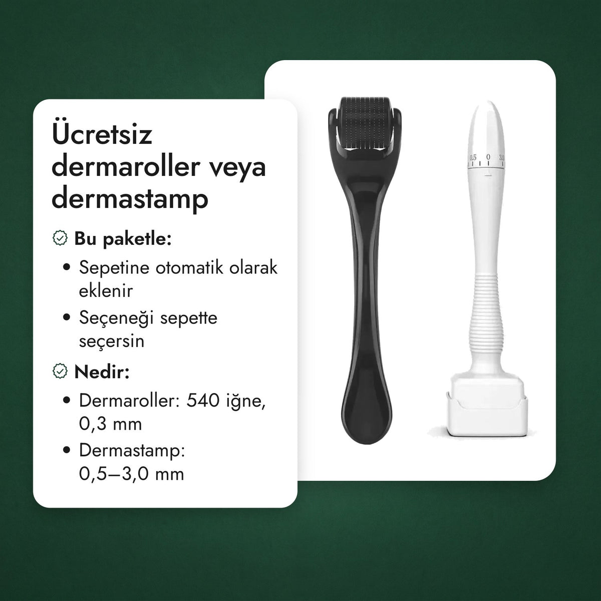 Ücretsiz dermaroller veya dermastamp