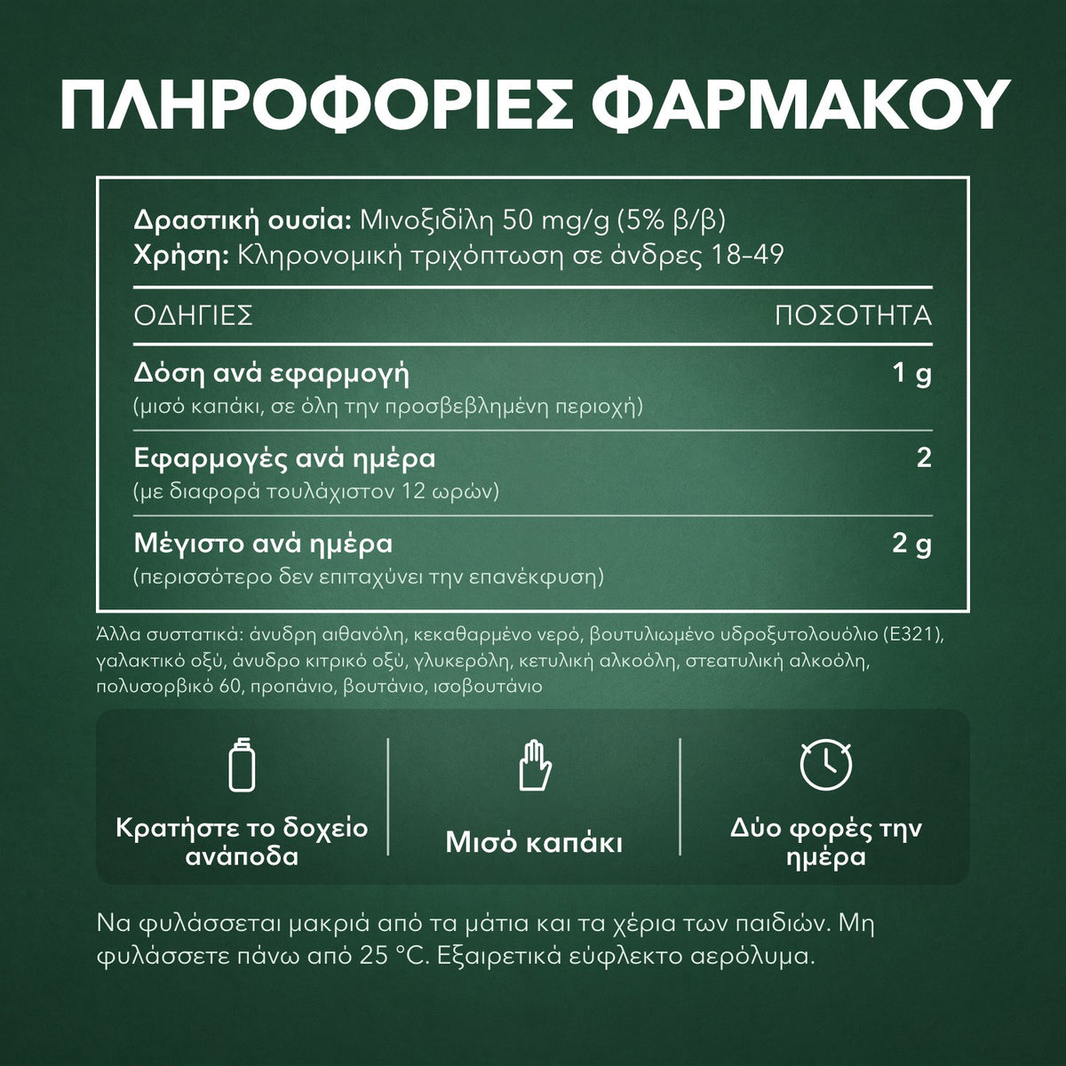 Πληροφορίες φαρμάκου: Regaine Extra Strength 5% αφρός για άνδρες