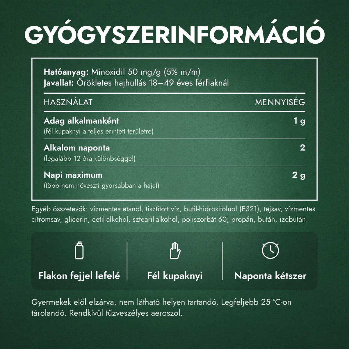Gyógyszerinformáció: Regaine férfiaknak Extra Strength 5% külsőleges hab