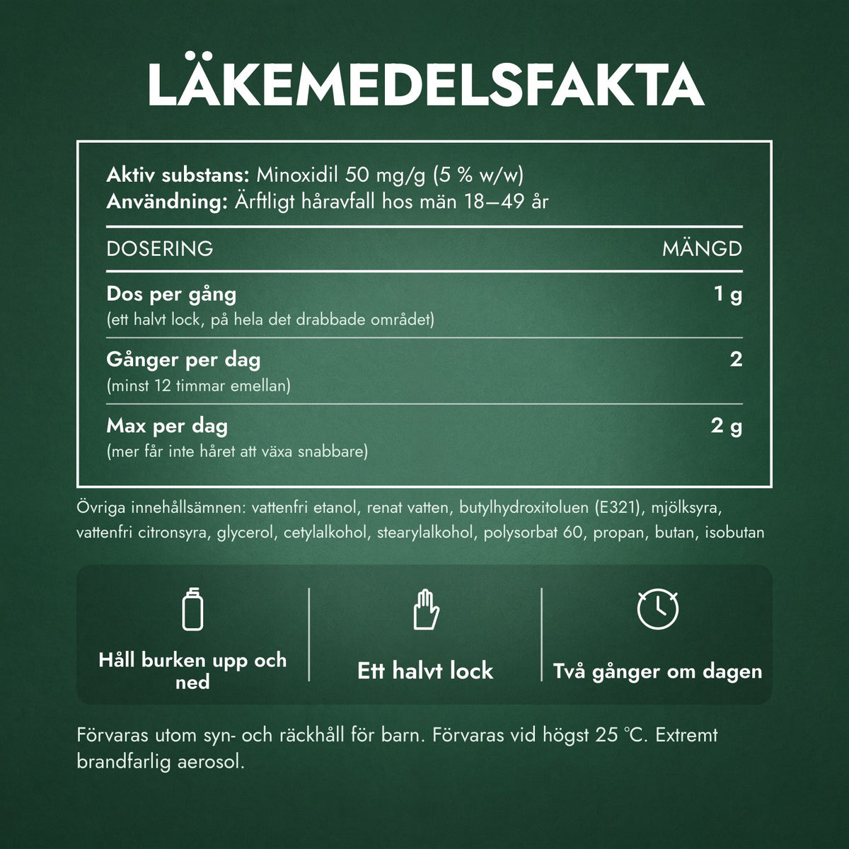 Läkemedelsfakta: Regaine för män Extra Stark 5 % kutant skum
