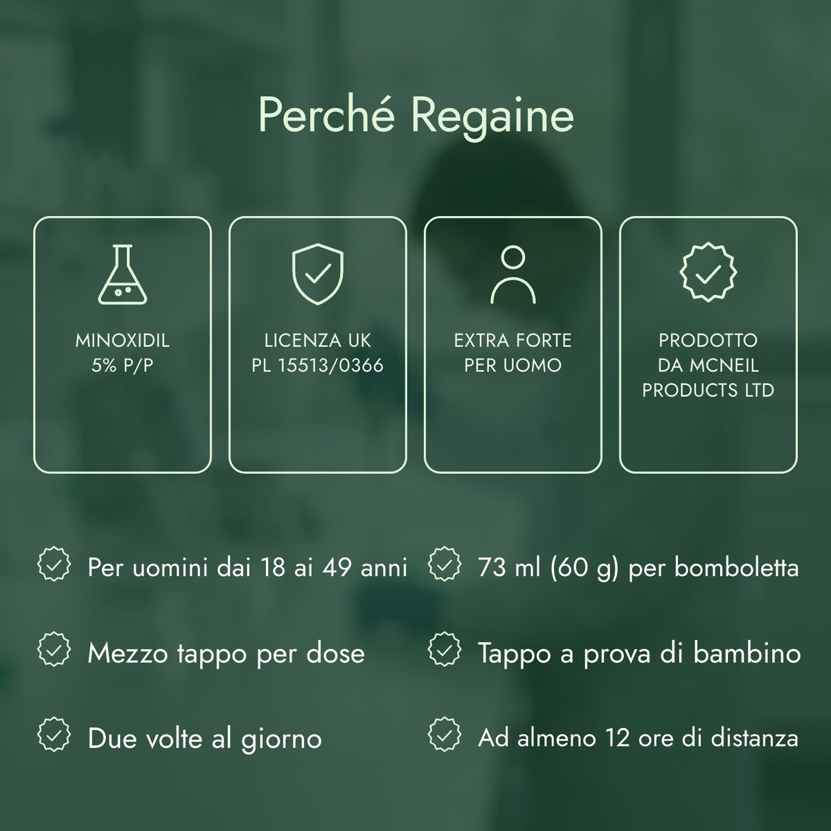 Perché Regaine: Minoxidil 5% p/p, Licenza UK PL 15513/0366, Extra forte per uomo, Prodotto da McNeil Products Ltd