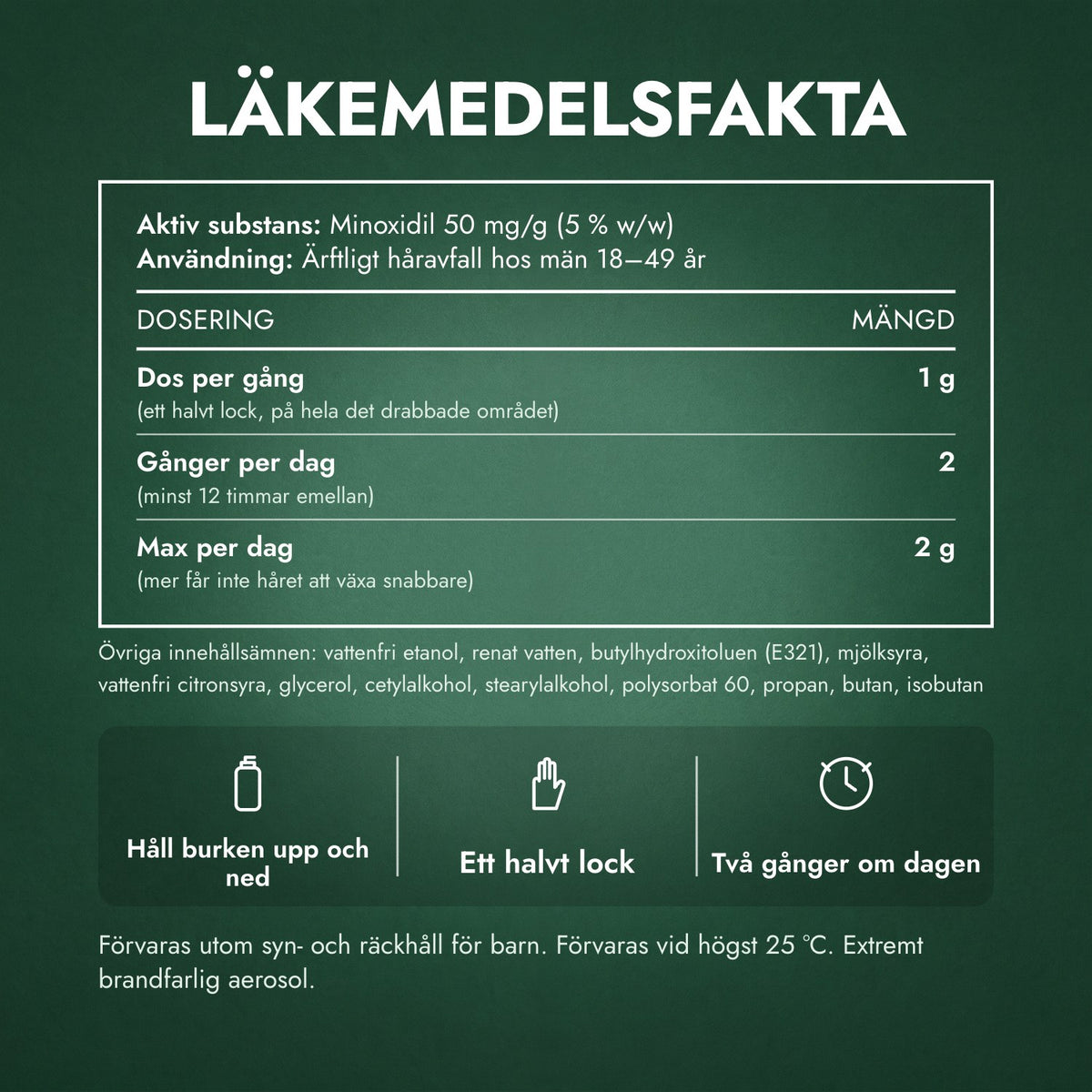 Läkemedelsfakta: Regaine för män Extra Stark 5 % kutant skum