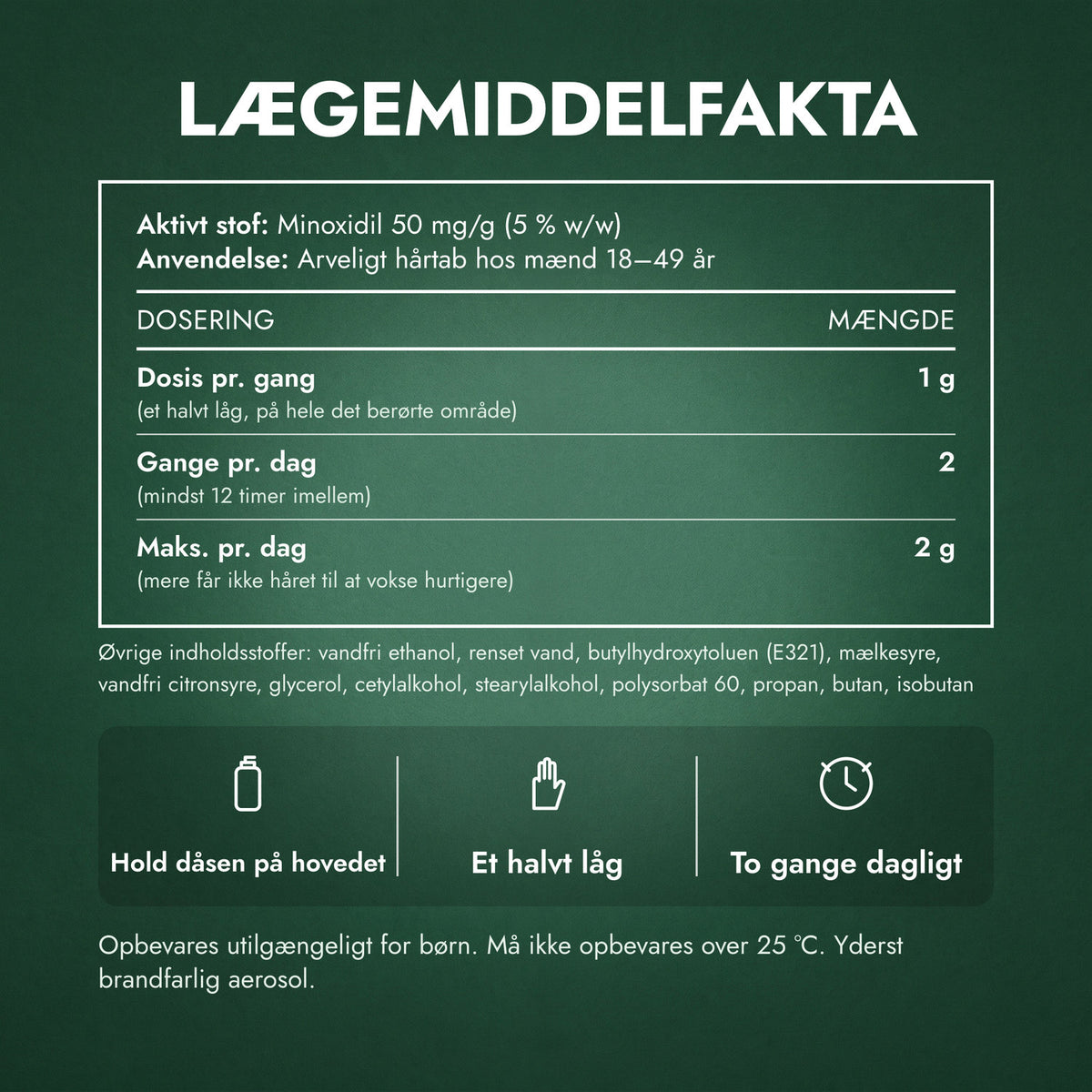 Lægemiddelfakta: Regaine til mænd Ekstra Stærk 5 % kutanskum