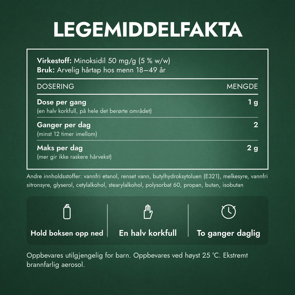 Legemiddelfakta: Regaine for menn Extra Strength 5 % skum til hodebunnen