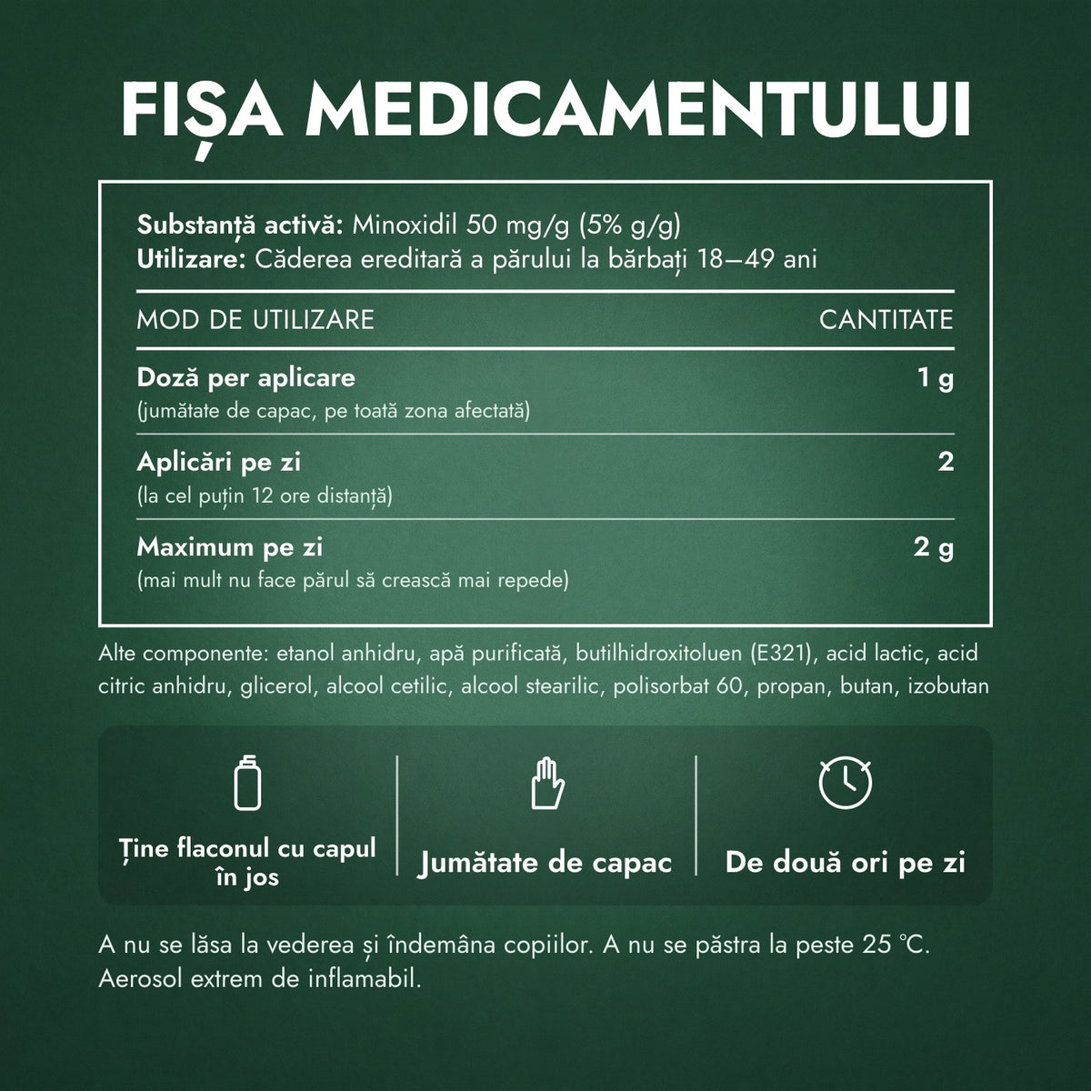 Fișa medicamentului: Regaine for Men Extra Strength 5% spumă
