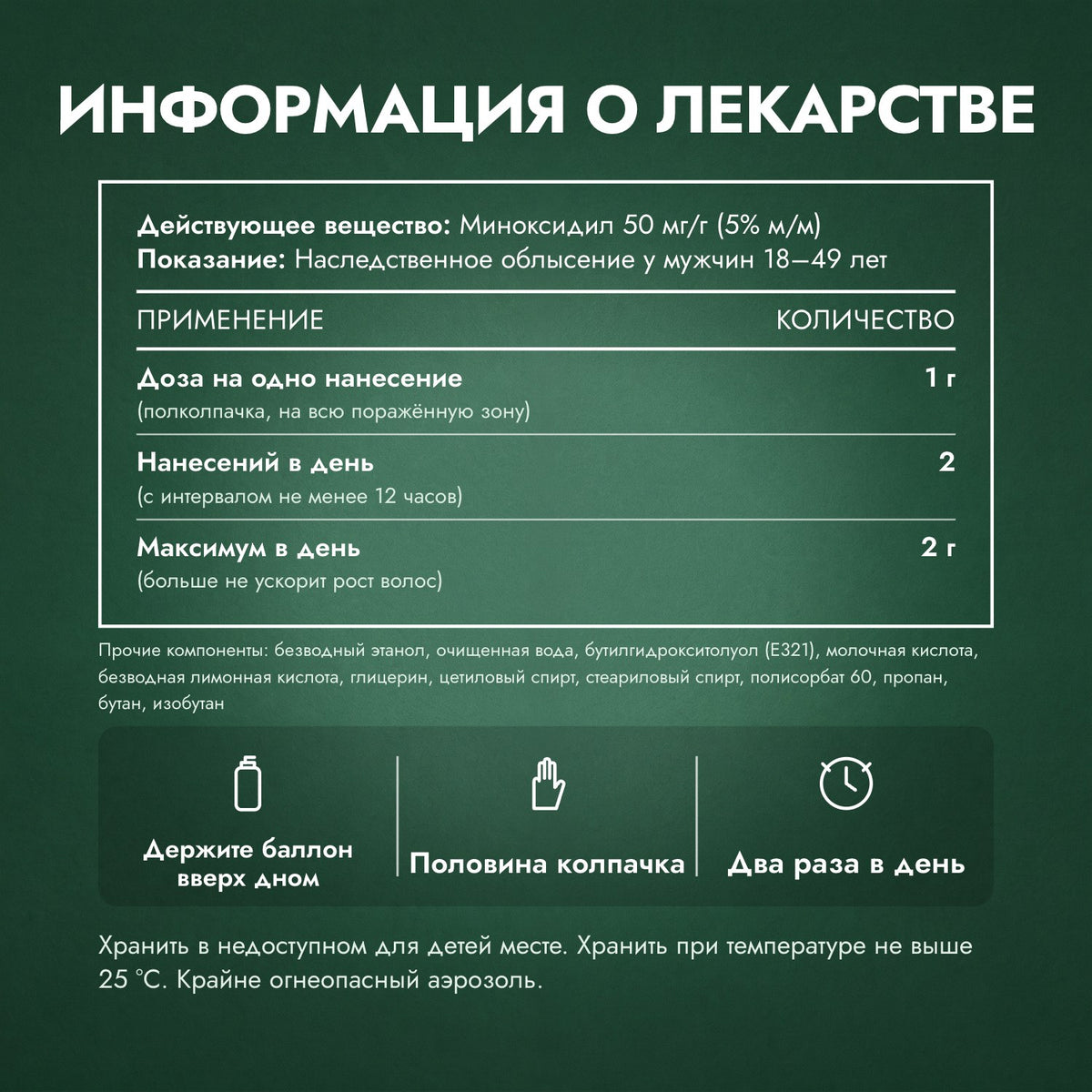 Информация о лекарстве: Regaine для мужчин Extra Strength 5%, пена для кожи головы