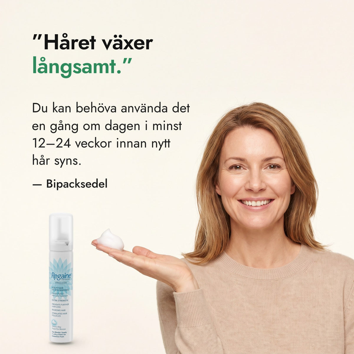 Håret växer långsamt. — Bipacksedel