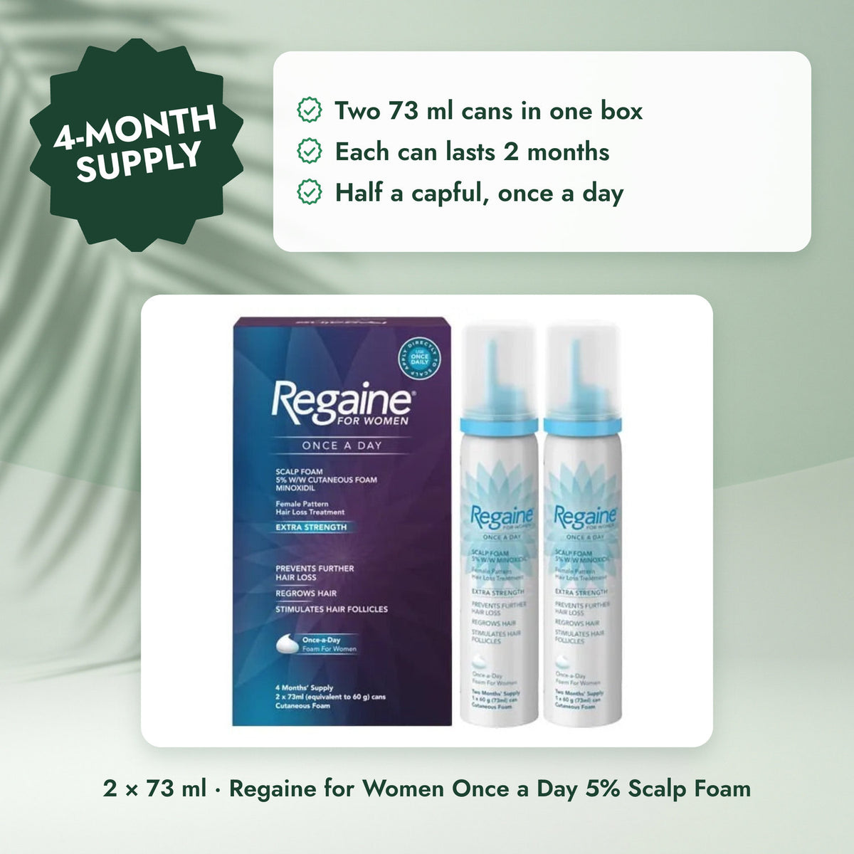 Regaine for Women Once a Day 5% Scalp Foam: Regaine Minoxidil Foam 5% for Women
