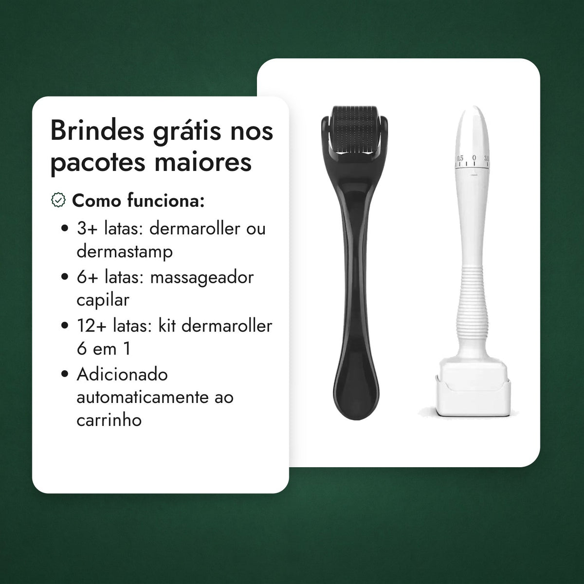 Brindes grátis nos pacotes maiores
