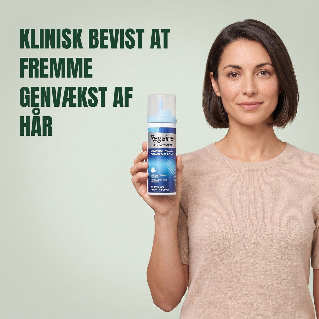 Regaine Minoxidil skum 5% til kvinder - 8 måneders forbrug, 4 x 73 ml skumdåser