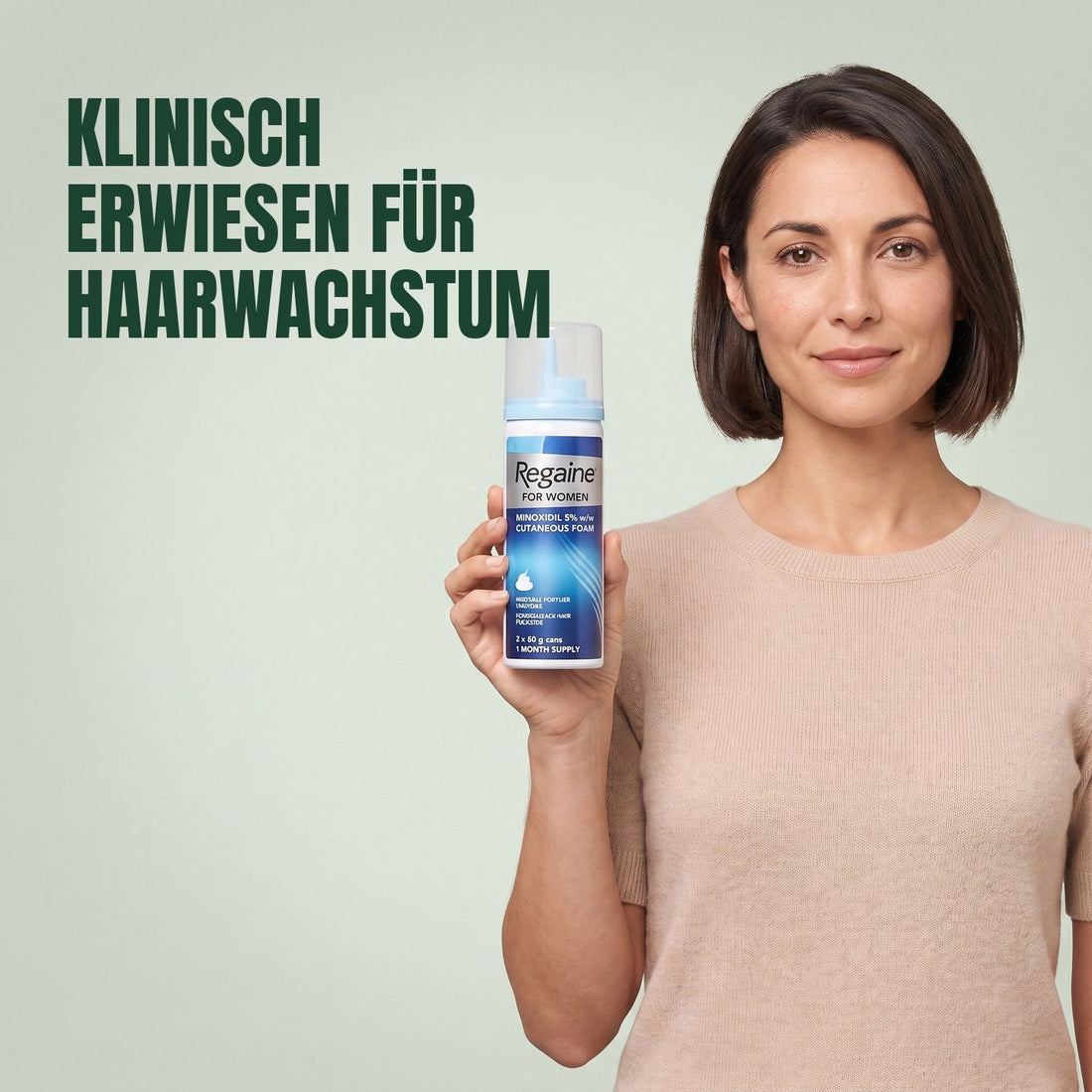 Regaine Minoxidil Schaum 5% für Frauen - Monatsvorrat für 8 Monate, 4 x 73 ml Schaumdosen