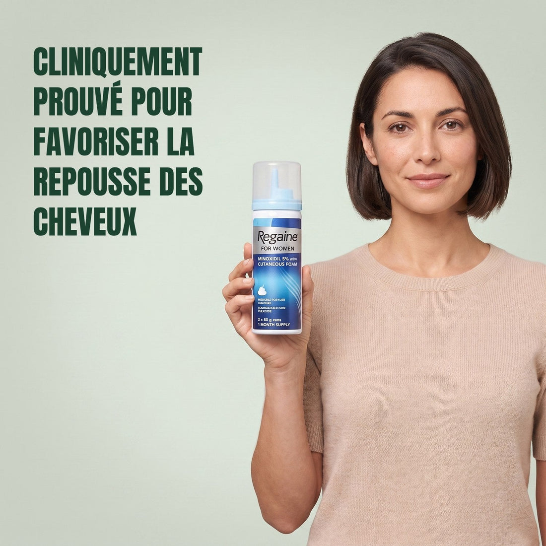 Mousse Minoxidil Regaine 5% pour Femme - réserve de 8 mois, 4 boîtes de mousse x 73 ml