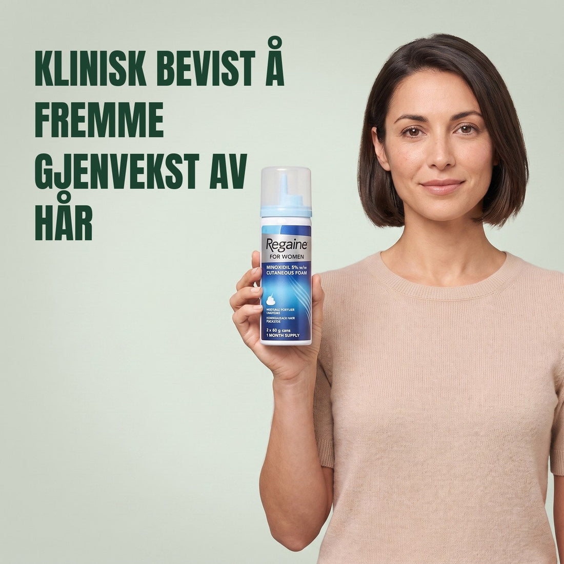 Regaine Minoxidil Skum 5% for kvinner - 8 måneders forbruk, 4 x 73 ml skumbokser