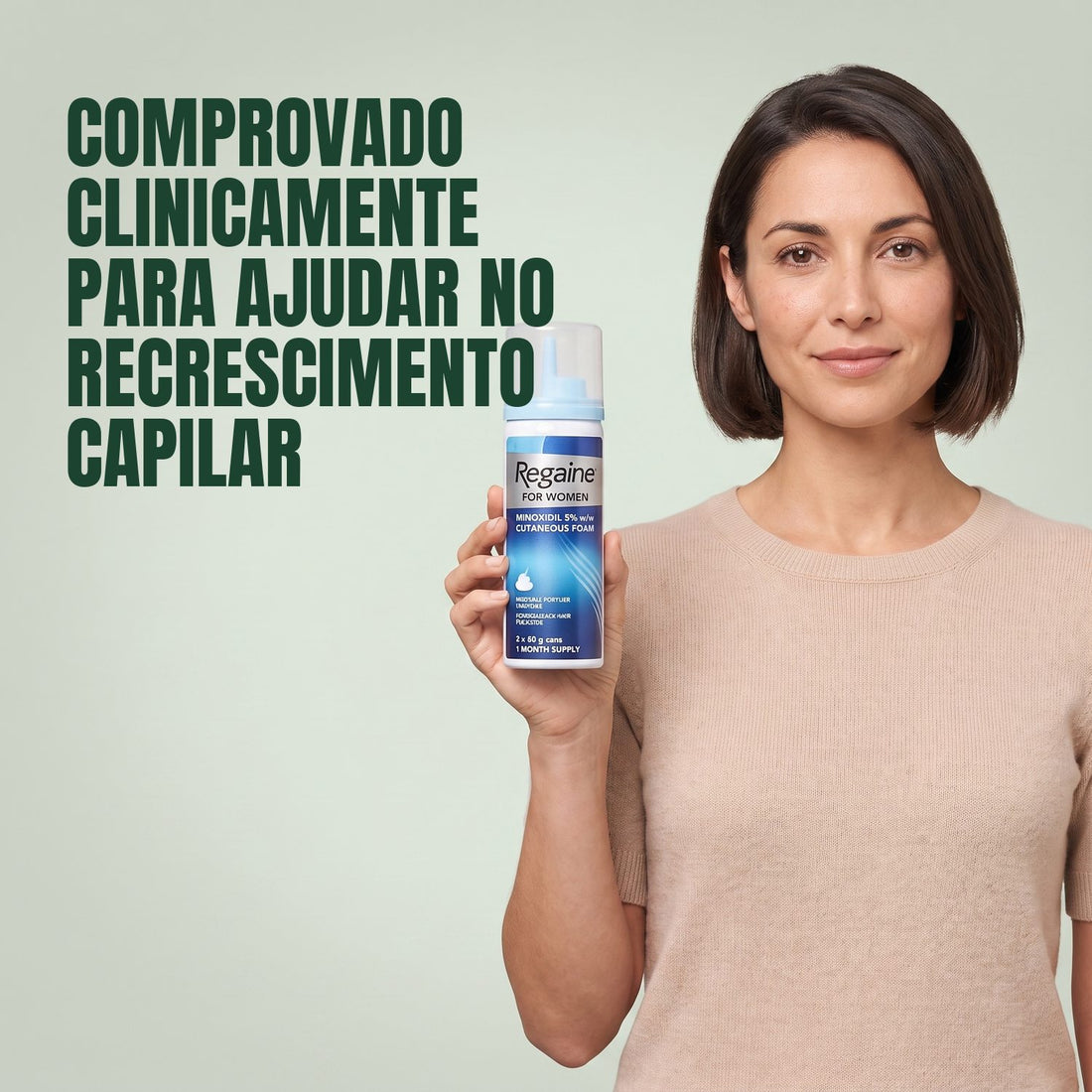 Regaine Minoxidil Espuma 5% para Mulheres - suprimento para 8 meses, 4 latas de espuma de 73 ml