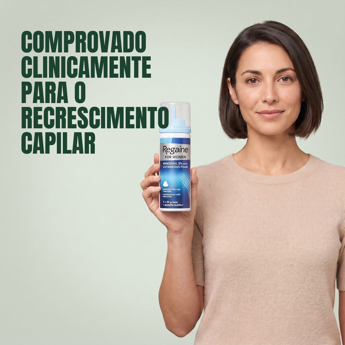 Espuma Regaine Minoxidil 5% para Mulher - fornecimento para 8 meses, 4 latas de espuma de 73 ml