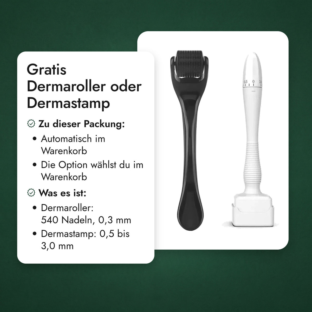 Gratis Dermaroller oder Dermastamp