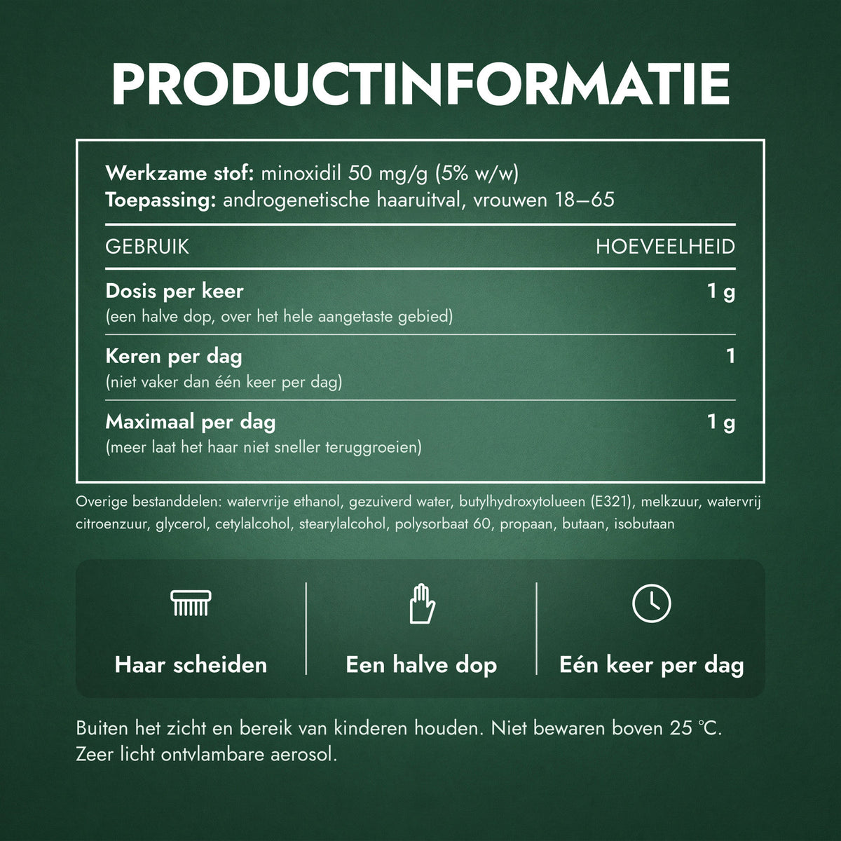 Productinformatie: Regaine voor vrouwen Eén keer per dag 5% schuim