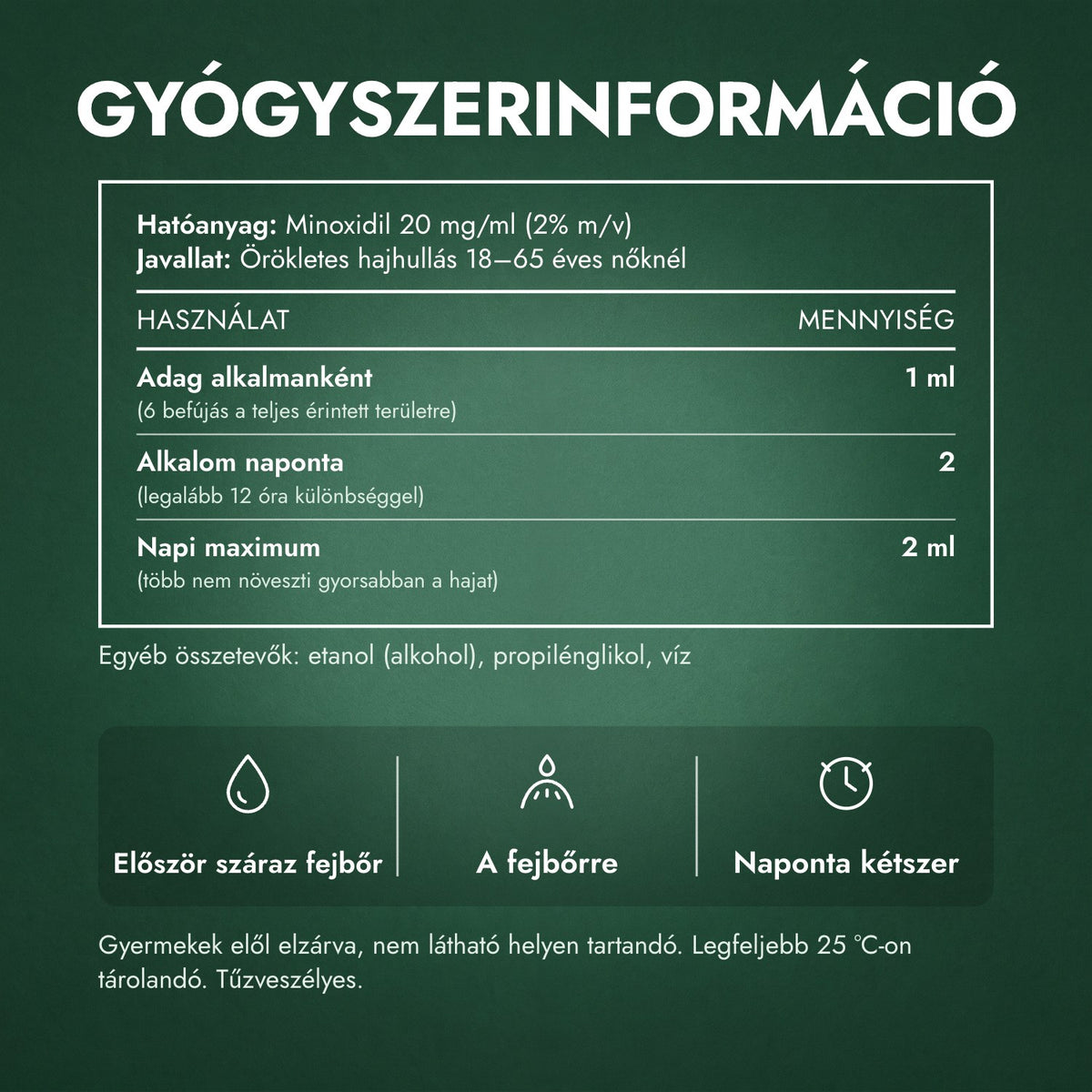 Gyógyszerinformáció: Regaine nőknek Regular Strength 2% külsőleges oldat