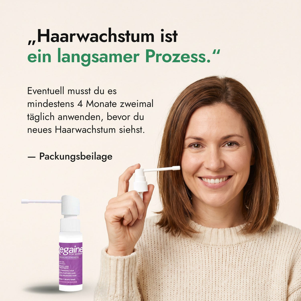 Haarwachstum ist ein langsamer Prozess. — Packungsbeilage