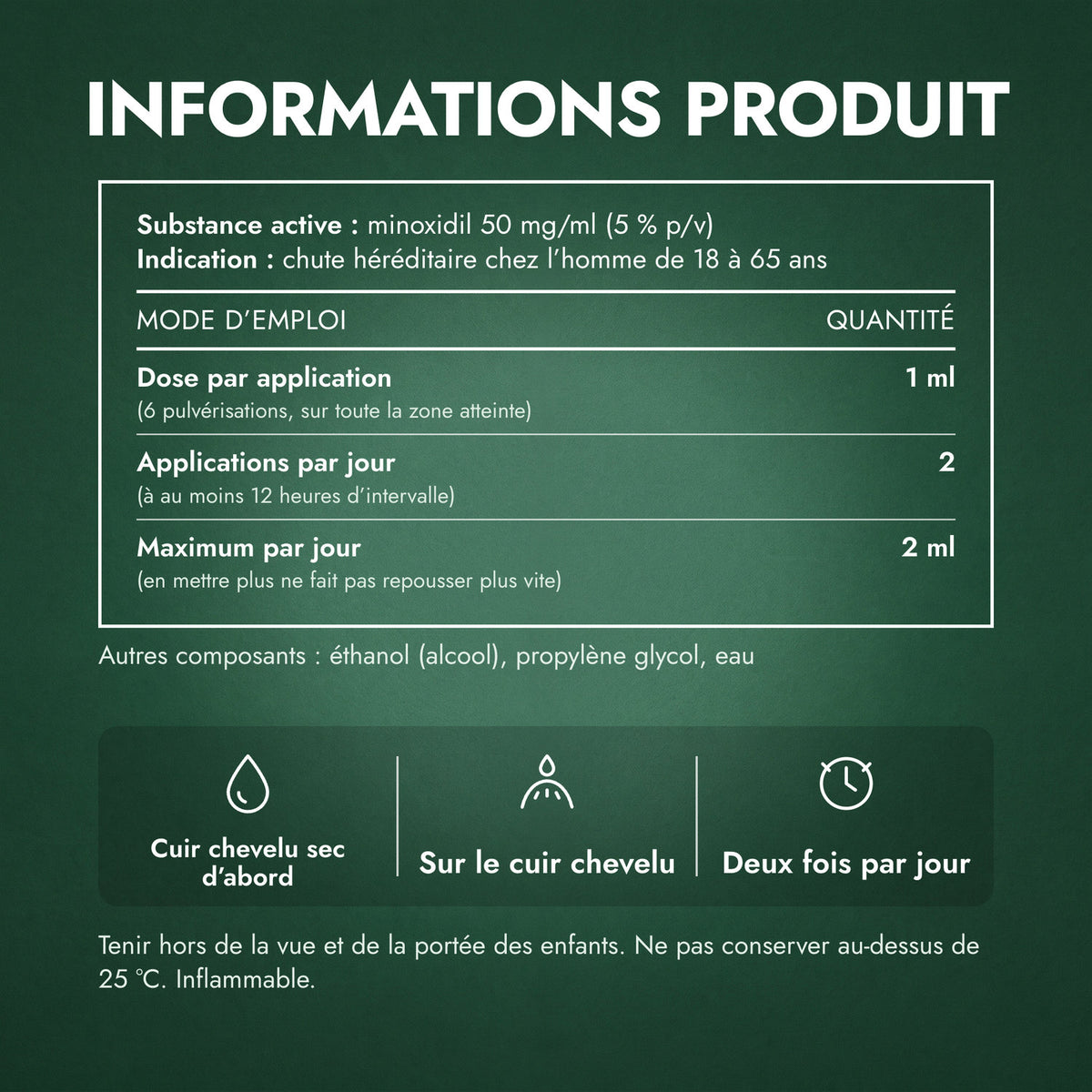 Informations produit: Regaine Homme Extra-Fort 5 % solution