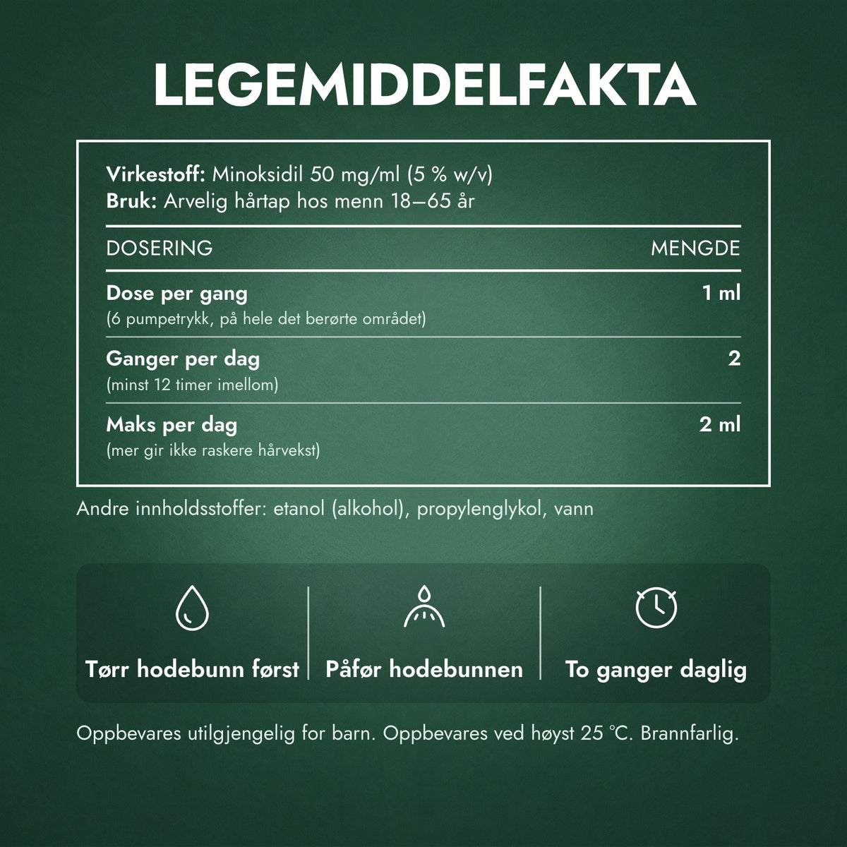 Legemiddelfakta: Regaine for menn Extra Strength 5 % oppløsning til hodebunnen