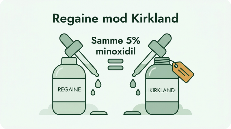 Regaine versus Kirkland: samme 5% minoxidil