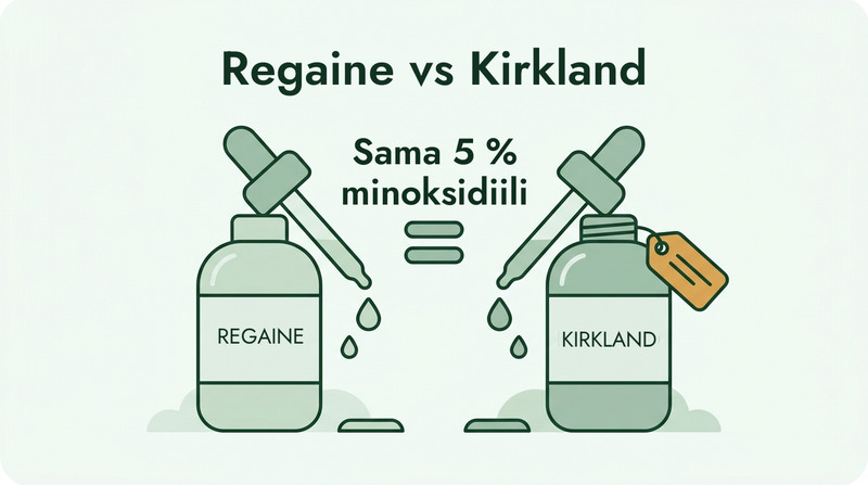 Regaine vs. Kirkland: sama 5 % minoksidiili