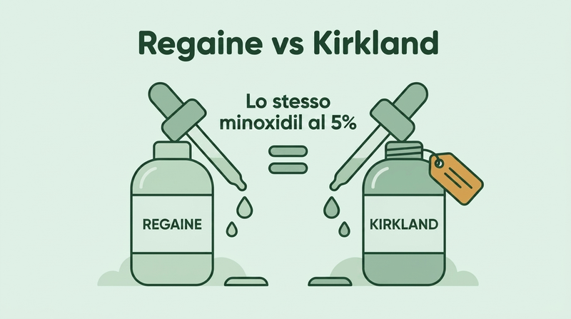 Regaine contro Kirkland: lo stesso minoxidil al 5%