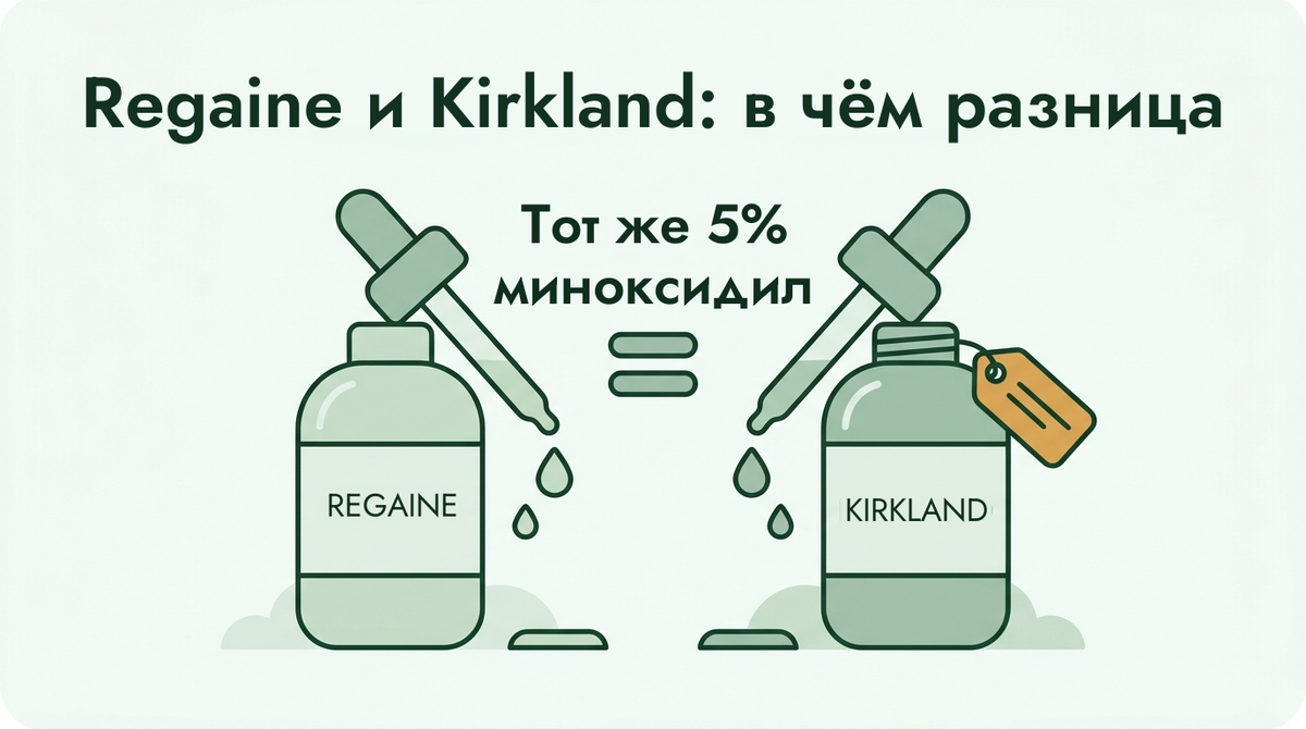 Regaine и Kirkland: один и тот же миноксидил 5%