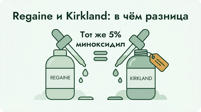 Regaine и Kirkland: один и тот же миноксидил 5%