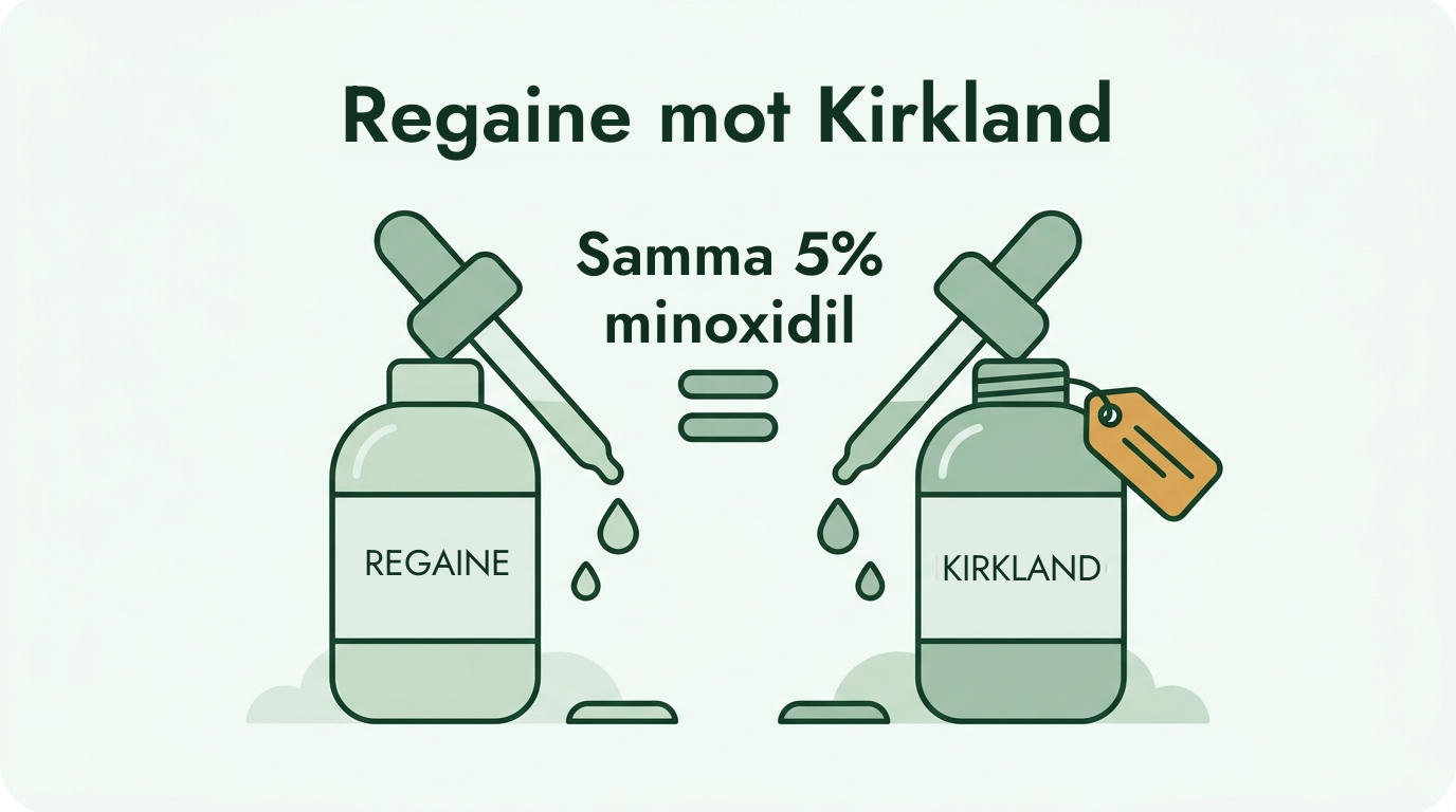 Regaine jämfört med Kirkland: samma 5% minoxidil