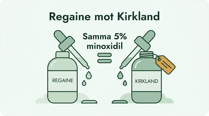 Regaine jämfört med Kirkland: samma 5% minoxidil