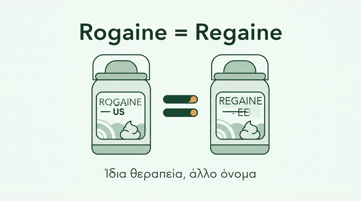 Rogaine και Regaine είναι η ίδια θεραπεία