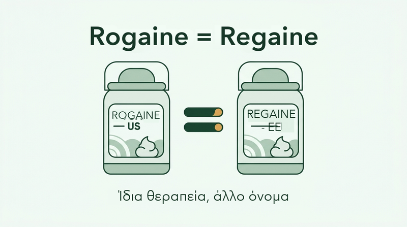 Rogaine και Regaine είναι η ίδια θεραπεία