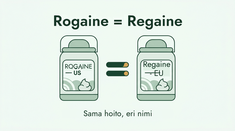 Rogaine ja Regaine ovat sama hoito