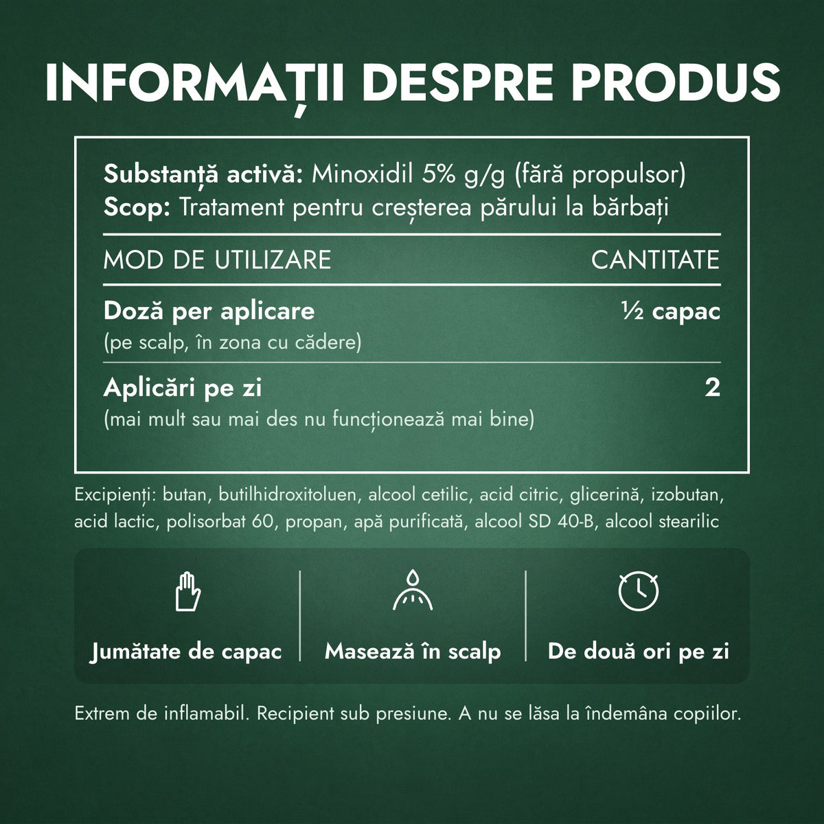 Informații despre produs: Men's Rogaine spumă cu minoxidil 5%