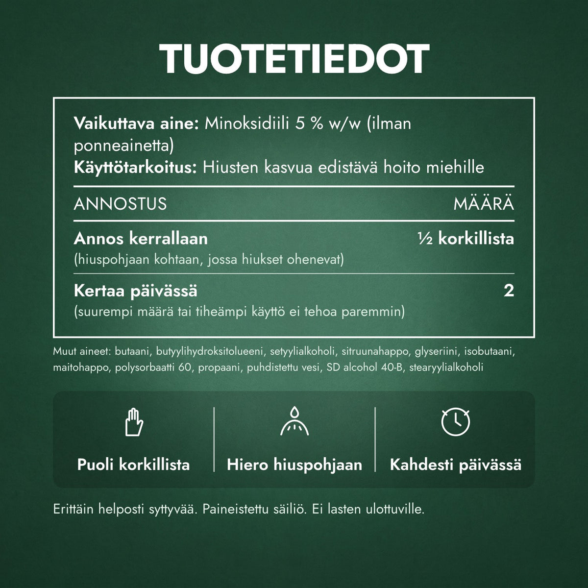 Tuotetiedot: Men's Rogaine 5 % minoksidiilivaahto