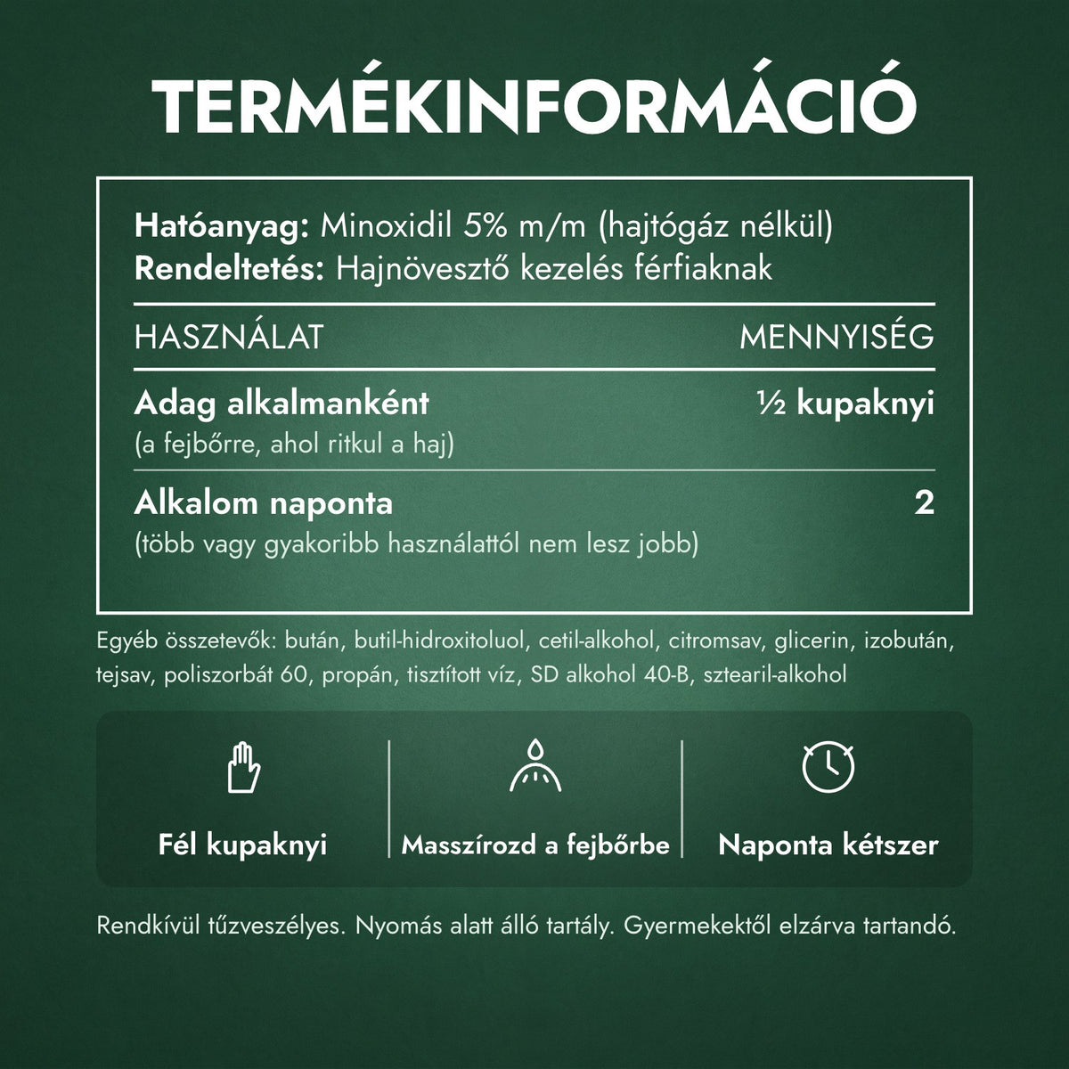 Termékinformáció: Rogaine 5% Minoxidil hab férfiaknak