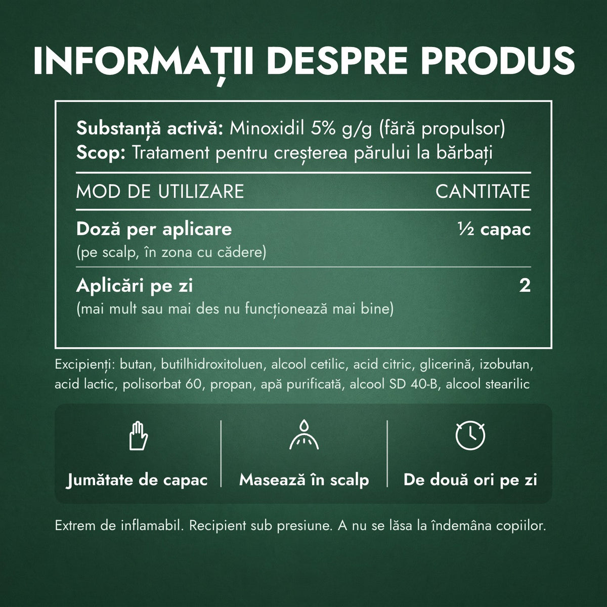 Informații despre produs: Men's Rogaine spumă cu minoxidil 5%