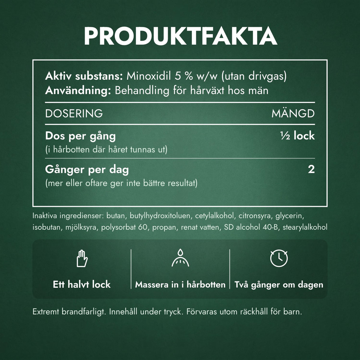 Produktfakta: Men's Rogaine 5 % minoxidilskum